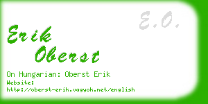 erik oberst business card